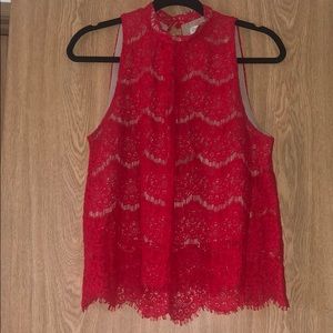 RED LACE TANK BLOUSE